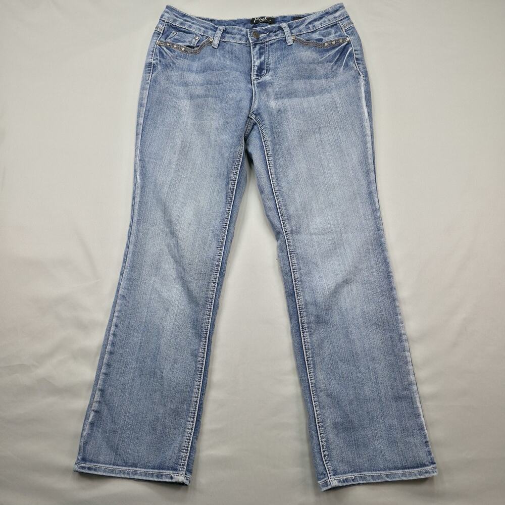 Earl Jean Womens 10p Barely Boot Jeans Bootcut Stretch Embroidered Y2K Denim